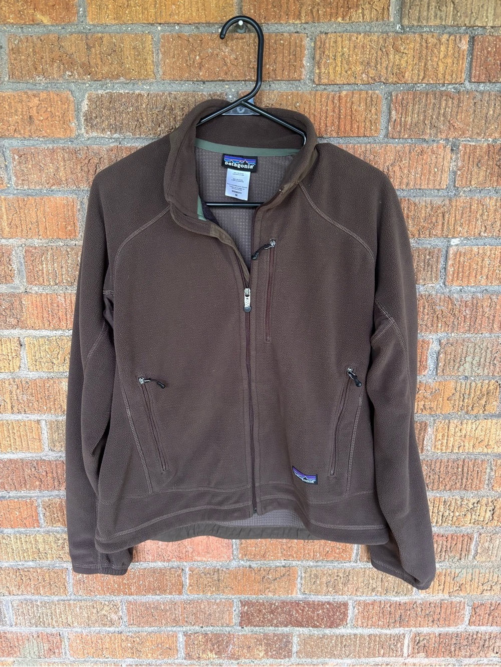 Patagonia Jacket Medium Lightweight Fleece R4 Solid Brown Full Zip 36161